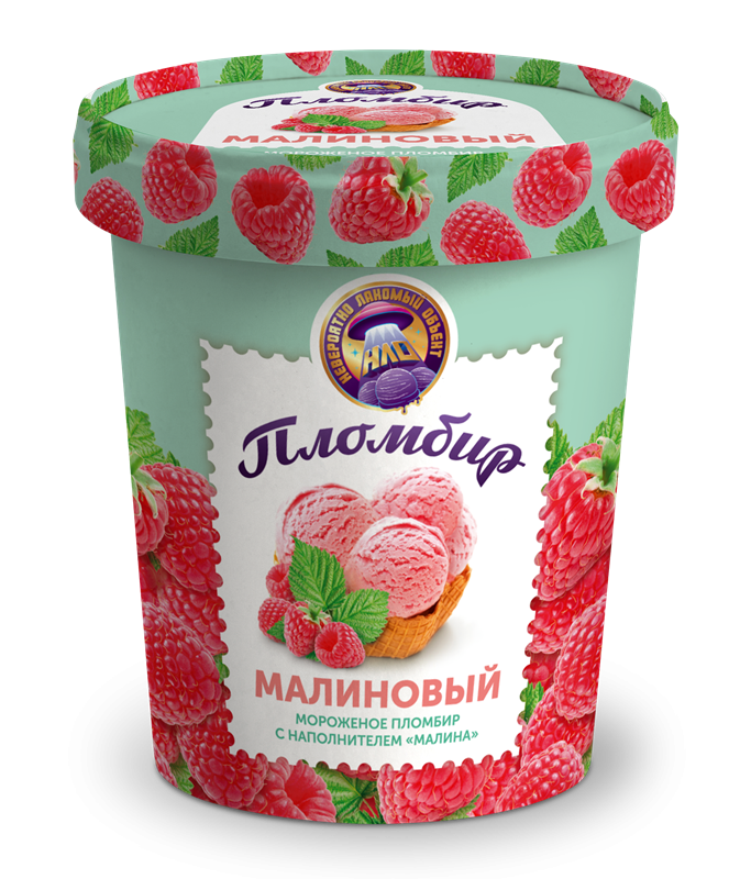 Мороженое пломбир с наполнителем "Малина"